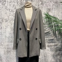 시슬리 모던 체크 더블 브레스트 자켓 SAJK40961 BK