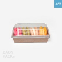 소량) [SJ 이중트레이 15호] 일회용 크라프트 트레이 베이커리 포장용기 뚜껑set / 1box 100개