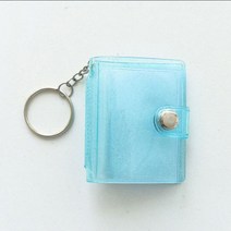 16 미니 작은 사진 앨범 열쇠 고리 1 2 인치 ID 인스턴트 Interstitial 스토리지 카드 도서 키 체인 애인 시간 메모리 선물, blue 1in