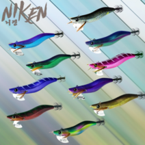 [조조피싱] 니켄 파공 팁런에기 3호 25g 팁런낚시 채비 무늬오징어 신제품, #4. 다크퍼플 (케이무라 글로우)