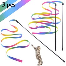 3 개/대 재미 있은 고양이 티저 장난감 다 플라스틱 지팡이 대화 형 애완 동물 용품 호의 무작위 색상, [01] 1, [01] 1 set