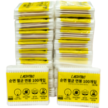 래쉬톡 멸균 면봉 100p 둥근 순면 면봉, 10세트( 1000개 )