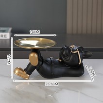 트레이 불독 동물 조각 거실 침실 장식 홈 인테리어 장식, 583 블랙