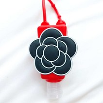 라이프피스 휴대용 손소독제 케이스 키링 홀더 용기 가방걸이, 1개, 블랙꽃