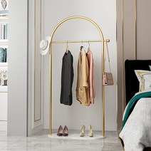 이동식옷걸이 튼튼한 행거 베란다행거 인테리어, 금색 ㅡ 흰색 대리석 길이 45cm