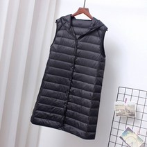 women ultra light down long vest with hood casual slim 조끼 90 white duck down gilet new fashion hot s