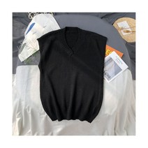 남성 남자 니트 브이넥 티 조끼 스웨터 플러스 사이즈 2 봄/가을용 오버사이즈 심플한 올 매치 넥 커플 카키 소프트 얼짱