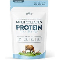 멀티 콜라겐 가수분해 단백질 분말(16oz) - 유형 i ii iii v amp x - 풀을 먹인 소(peptan®) 자연산 해산 자유롭게 돌아다니는 닭 amp 달걀 껍질 비, 4온스(1팩)