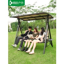 흔들그네의자 정자 그네 옥외 안뜰 정원 두 배 알루미늄 합금 의자 발코니 시골 야드 그물 빨간 흔들, [27] 한여름 밤의 그네 3인 페달 포함 브론즈