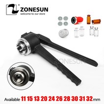 ZONESUN 씰링 기계 13mm 스테인레스 스틸 수동 바이알 크림 퍼 플립 오프 캡, 15