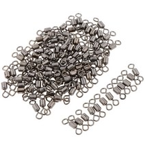 100PC 낚시 롤링 배럴 수영 스테인레스 스틸 용접 반지 회전 커넥터, 실버, 설명