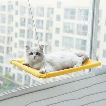 고양이창문해먹 캣 장난감 귀여운 반려동물 걸이식 고양이 맑은 창문 좌석 편안한 침대, 4.YELLOW