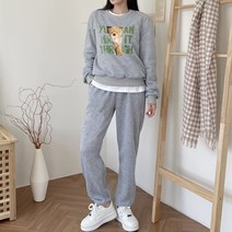 르엠마 SET [기모안감] 맨투맨 조거팬츠 여자트레이닝세트 홈웨어 츄리닝 여성트레이닝세트 여자운동복 여성운동복 기모 여성 긴팔 트레이닝 세트 81396