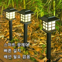 방수 태양광 야외 LED 잔디등 태양광잔디등, 블루 라이트
