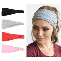 헤어밴드 머리띠 똥머리묶는방법 반다나 운동, 그레이