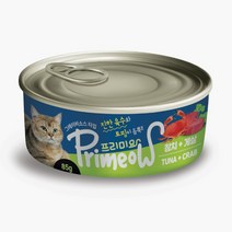 프리미요 고양이 습식 캔 85g, 48개, 참치 + 게살