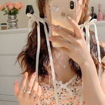 은꽃밴드 발레코어 리본핀 1쌍 머리끈 헤어핀