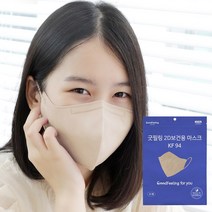 굿필링 컬러 새부리형 마스크 KF94 대형 베이지 25매x4봉, 단품, 단품
