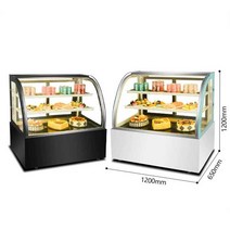 카페 쇼케이스 베이커리 음료 식당 매장 우유 투명 술, 0.9x0.65x1.2m 곡선 후면도어형