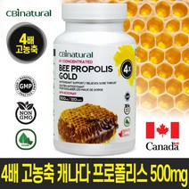 캐나다 4배농축 고순도 프로폴리스 500mg 120캡슐 4개월/캐나다 생산 직발송/캐나다식약청 GMP NPN인증