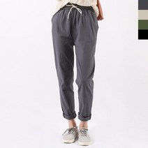 20대룩 여자 9부 시원하고 쾌적한밴딩바지 여성팬츠 데일리바지 여자면바지 베이직코디 기본면바지 슬랙스