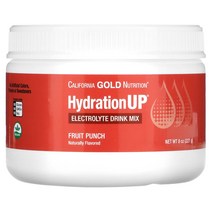 캘리포니아 골드 뉴트리션 HydrationUP 전해질 드링크 믹스 과일 펀치맛 227g, 1개, 2kg