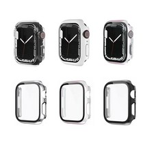 오펜트 애플워치 울트라 8 7 6 SE 5 4 3 2 1 액정보호형 하드케이스, 44mm/유광실버