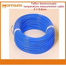 20 메터/몫 K 유형 파란색 THERMO-COUPLE 와이어 열전대 열전대 온도 측정 케이블 2*0.4mm, 한개옵션0
