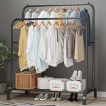 287 미니 작은드레스룸 틈새걸이 25평 공간활용 목재행거 미니옷방행거 좁은방 원룸 여성 아동, B형, 블랙