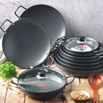 경질 코팅 전골냄비 부대찌개 매운탕 곱창 감자탕 찌개 업소용 식당 탕냄비, 투명, 추가구성06-유리뚜껑 28