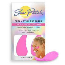 SUN PATCH PEEL AND STICK SUNBLOCK 언더 아이 자외선 차단 UPF 50 및 얼굴 차단용 실리콘 패치 햇빛 노출을 위한 페이스 UV 쉴드 선 블록 UVA 9, Pink, 1개