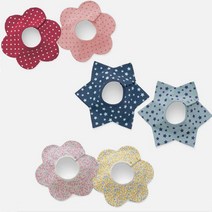 북유럽 패턴 롤링 턱받이 아기 순면 침받이 네임택, 플라워옐로우