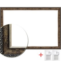 디자인 앤틱골드액자 내경 510x735mm 1000피스 직소퍼즐 사진액자 걸이형, 앤틱실버 (510x735mm)+벽걸이용 꼭꼬핀2개