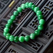 옥팔찌 가넷 불교팔찌 원석 염주 에메랄드 옥 팔찌 여성 망 비취 돌 구슬 탄성 Jadeite 보석