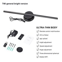 3D 홀로그램 팬 프로젝터 디스플레이 224 LED 광고 화면 40cm 와이파이 광고, 밝은 버전 미국