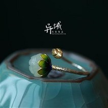 옥반지 하련 92 순은소람장신구 수작업으로 장식한 와다타마 연꽃 앤티크 여성 반지