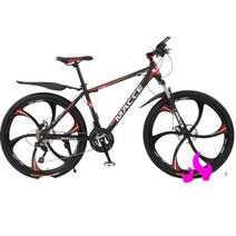 입문용 자전거 mtb 29인치 30인치 티타늄 광폭 엠티비 바퀴큰 산악용, 21단 + 24인치cm, S.육도륜 일체형 휠-블랙 레드