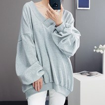 티탁 빅사이즈 브이넥맨투맨