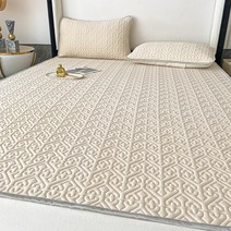 Han Xuan Wei 여름 쿨링 소프트 컴포트 라텍스 시트 쿠션+베개 커버 2개 다양한 컬러 가능, 베이지