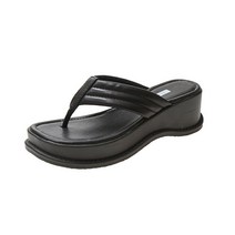 여자 통굽 웨지 슬리퍼 쪼리 신발 사무실 키높이 웨지힐 샌들 직장인 굽높은 실내화 5cm