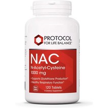 나우푸드 nac 영양제 NACC nacl Protocol NAC N-아세틸 시스테인 1000mg - 글루타티온 생산 및 호흡 기능 120정