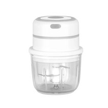 무선 마늘다지기 전동 미니 다용도 고기 분쇄기 USB 충전식, 유리세트, 화이트