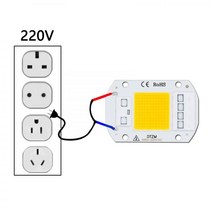 10W 20W 30W 50W AC220V LED COB 칩 엔진 스마트 IC 투광 조명 스포트라이트 램프 DIY, Cold White, 30W 220V 60X40mm