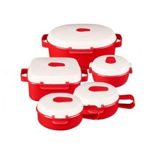 KOMAX 렌지타임 밀폐용기 5종 세트, 1세트, 에그 2p +  누들 + 라이스 +  패밀리