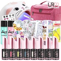 유리미 젤네일 세트 소녀아트 네일세트, 1세트, 네일가방+60W젤램프+슈퍼탑+컬러젤5종 총20종