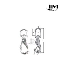 [제이엠몰닷컴] 스테인레스 스냅슈벨훅크 #0~#4 스텐스냅슈벨훅크 스텐후크 스텐훅크 STAINLESS FAST SWIVEL SNAP HOOK 도래형스냅훅 개고리, #3, 1개