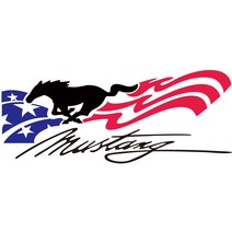 머스탱 mustang 스티커 차량용 튜닝 데칼, 소, 블랙