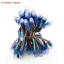DC 5V WS2811 RGB 픽셀 LED 모듈 풀 컬러 라이트 IP68 블루투스 컨트롤러 6A 전원 공급 장치 충전기 어, 한개옵션1