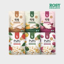 로지오가닉 유기농 아기쌀과자 퍼프 떡뻥 6종, 혼합 퍼프 6봉 (사과당근2, 단호박2, 자색고구마2)