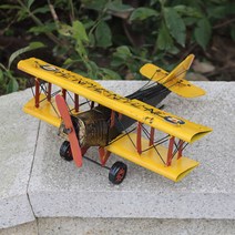 쌍엽기 비행기 복엽기 빈티지 철제 장식 촬영 인테리어 소품 디자인 상품